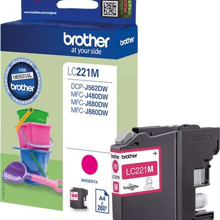 Brother LC221 Magenta Cartucho de Tinta Original - LC221MBP 1