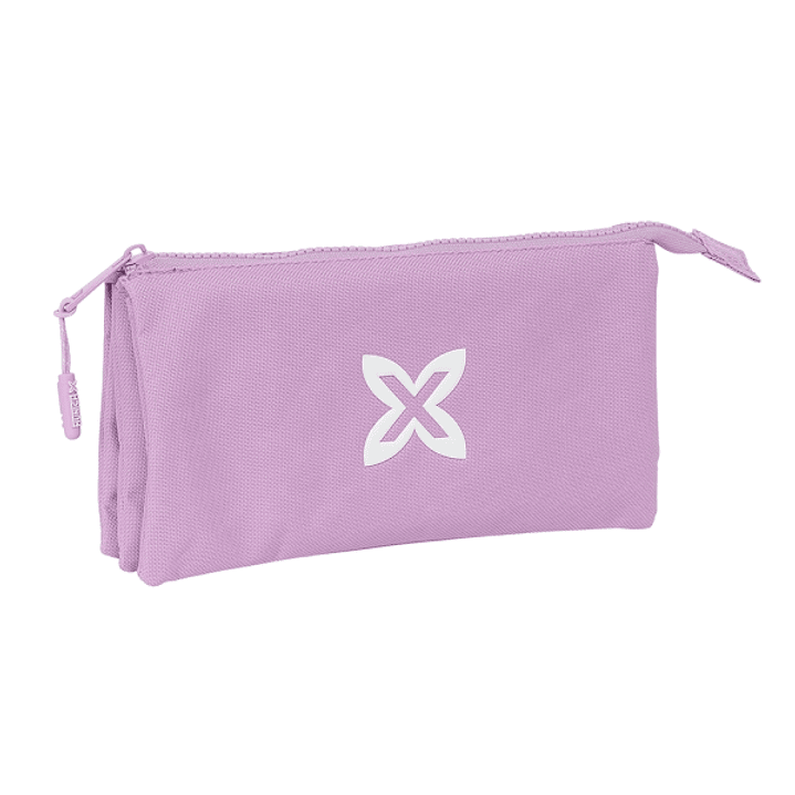 Safta Munich Basicos Lila Portatodo - 3 Compartimentos con Cremalleras - Bolsillo Interior - 0.6L - 220x30x120mm - Color Violeta 1