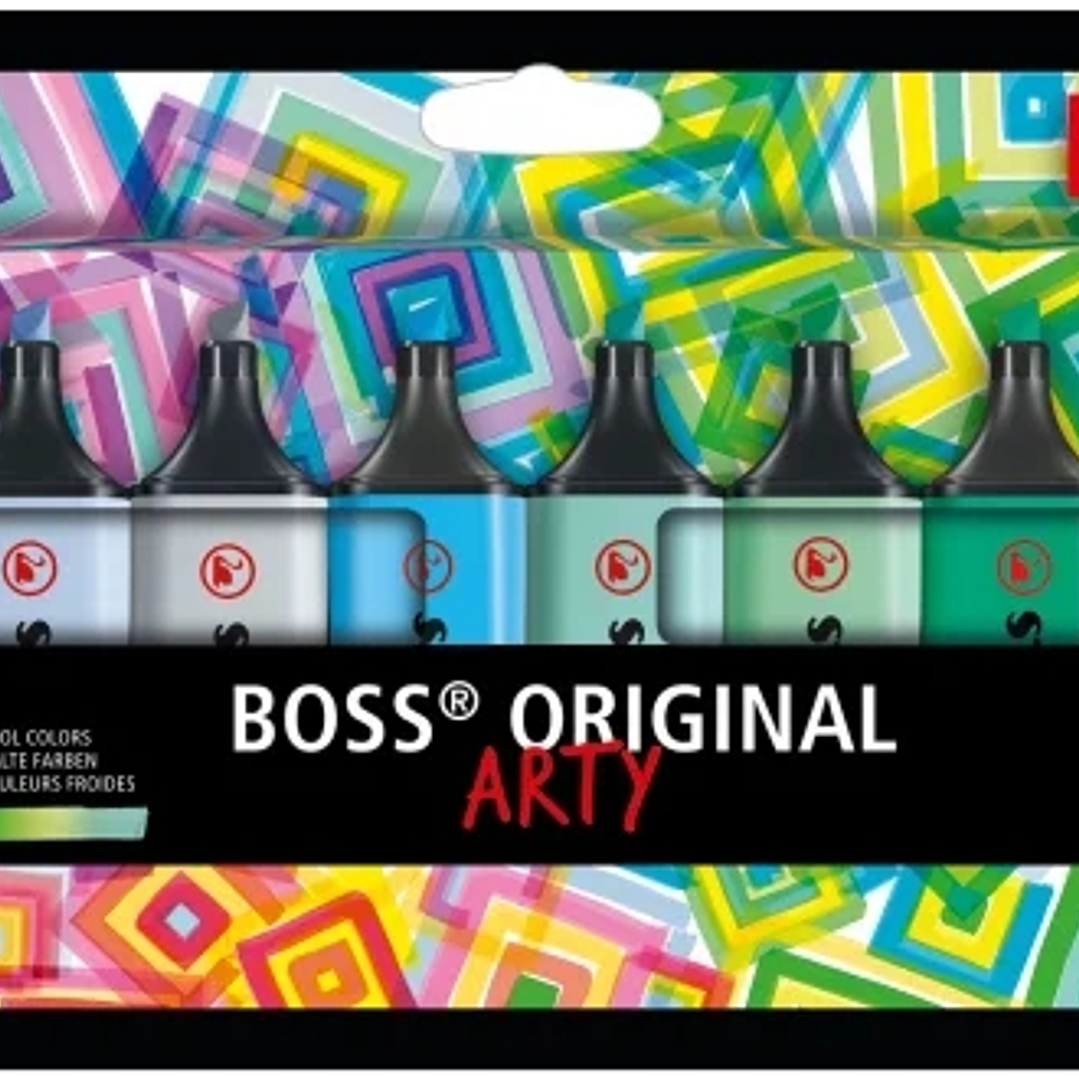 Stabilo Boss Original Arty Pack de 10 Marcadores Fluorescentes Colores Frios - Trazo entre 2 y 5mm - Tinta con Base de Agua 1