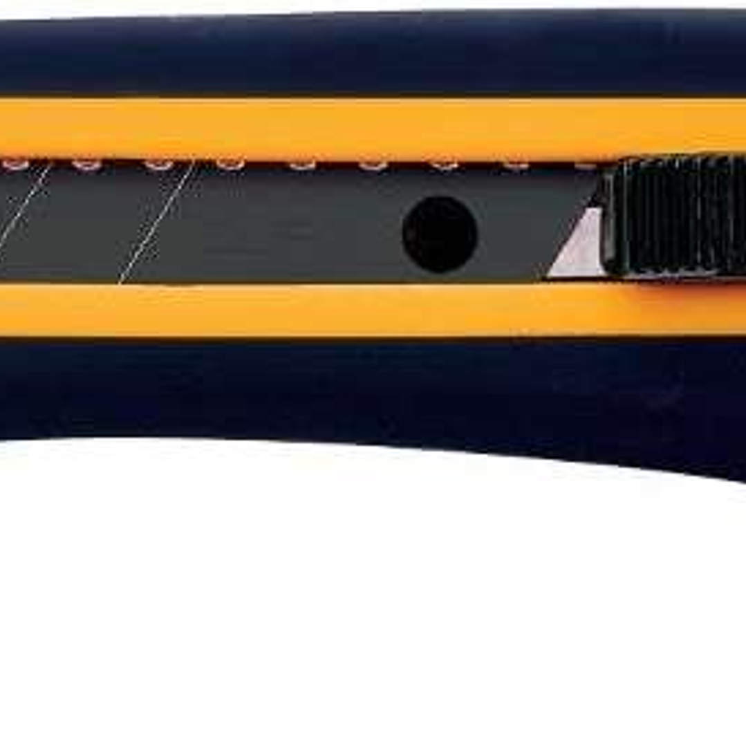 Olfa L5-AL Cutter Grande con Agarre Antideslizante - Bloqueo Automatico - Pua de Metal Duro - Canal de Acero Inoxidable - Uso Ambidiestro 1