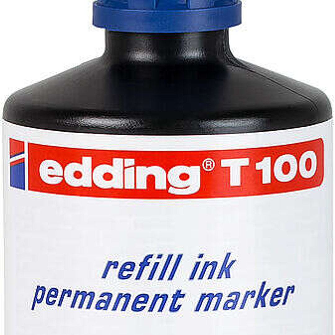 Edding T100 Bote de Recarga para Rotulador Permanente - Capacidad 100ml - Color Azul 1