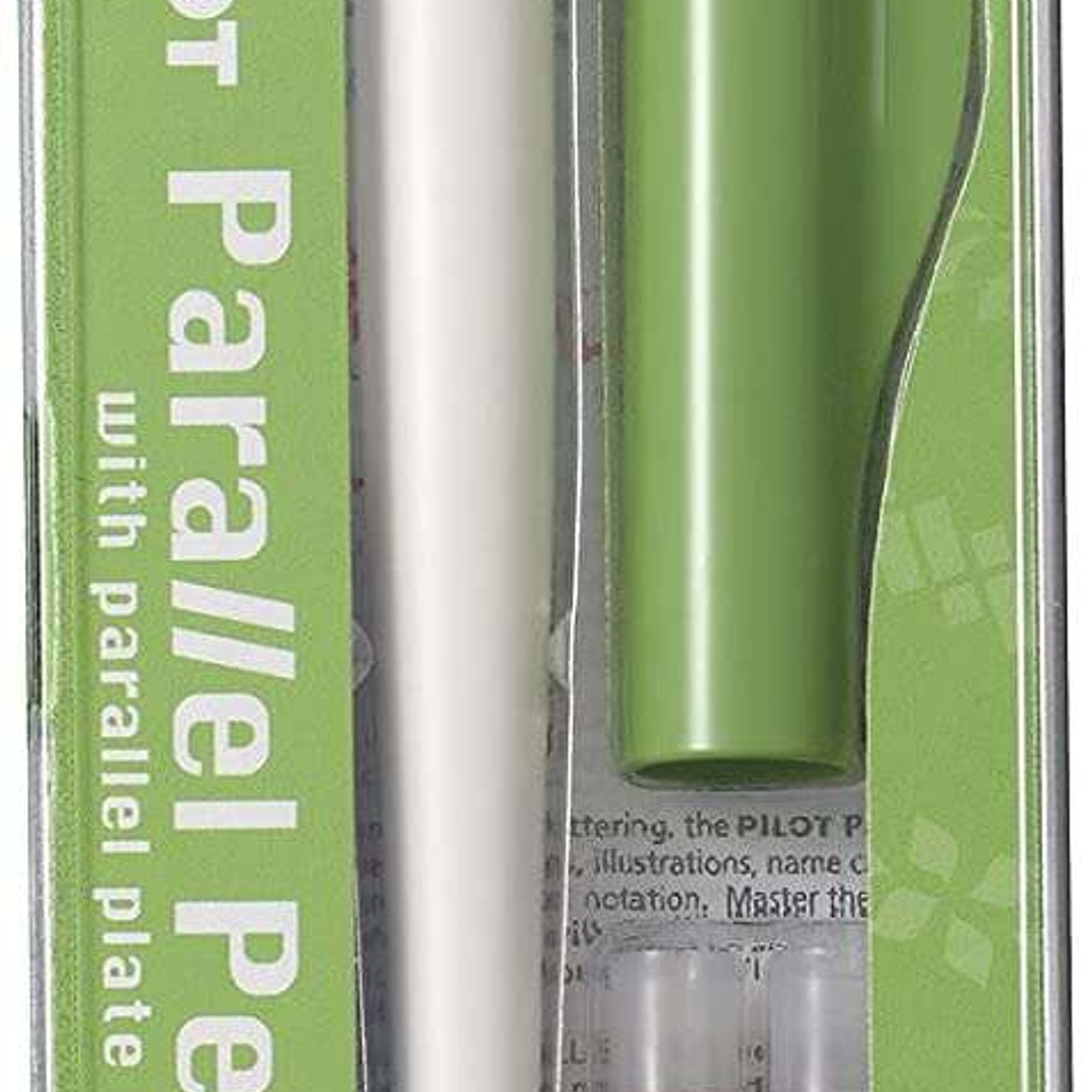 Pilot Pack de Pluma Estilografica Parallel Pen 3.8mm - Punta de Acero - Trazo de 3.8mm - 2 Recargas - Color Negro/Rojo 1