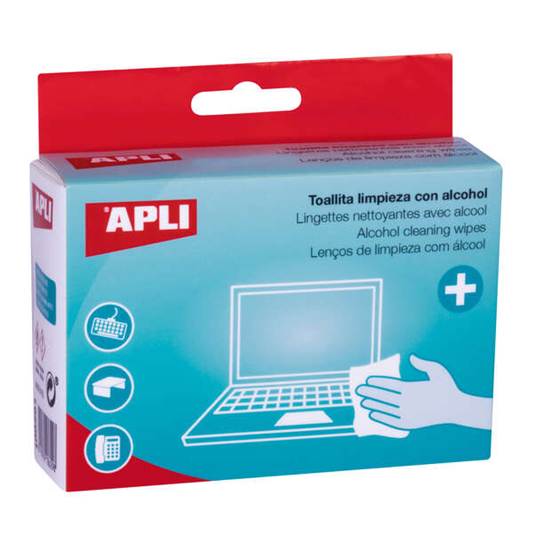 Apli Toallitas Hidroalcoholicas Desinfectantes - 70% Etanol - Normativa Antivirica - 20 Sobres Individuales 1