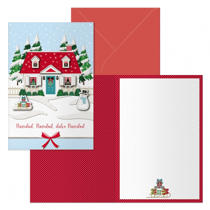 Dohe Home Pack de 6 Tarjetas de Felicitacion Navideña con Sobre - Tamaño Cerrada 11.5x17cm, Abierta 23x17cm - Papel Offset - Impresas a todo Color 1
