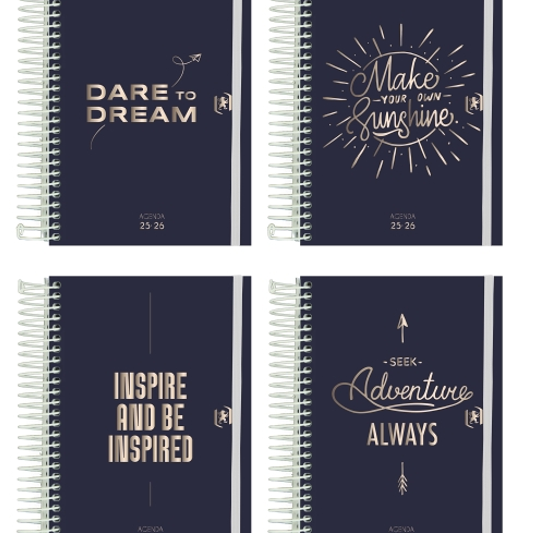 Oxford So Chic Agenda Escolar 25/26 Espiral Dia Pagina - Tamaño 8º - Tapa Extradura - Esquinas Microperforadas - Espacio para Notas - Cierre con Goma  1