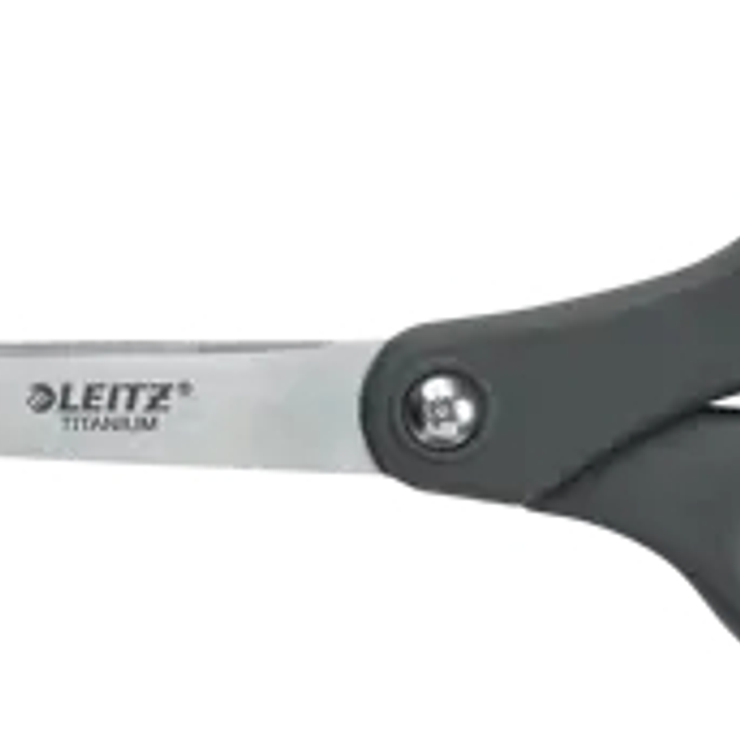 Leitz Tijeras de Acero Inoxidable 18cm - Revestimiento de Titanio - Agarre Ergonomico - Color Gris 1