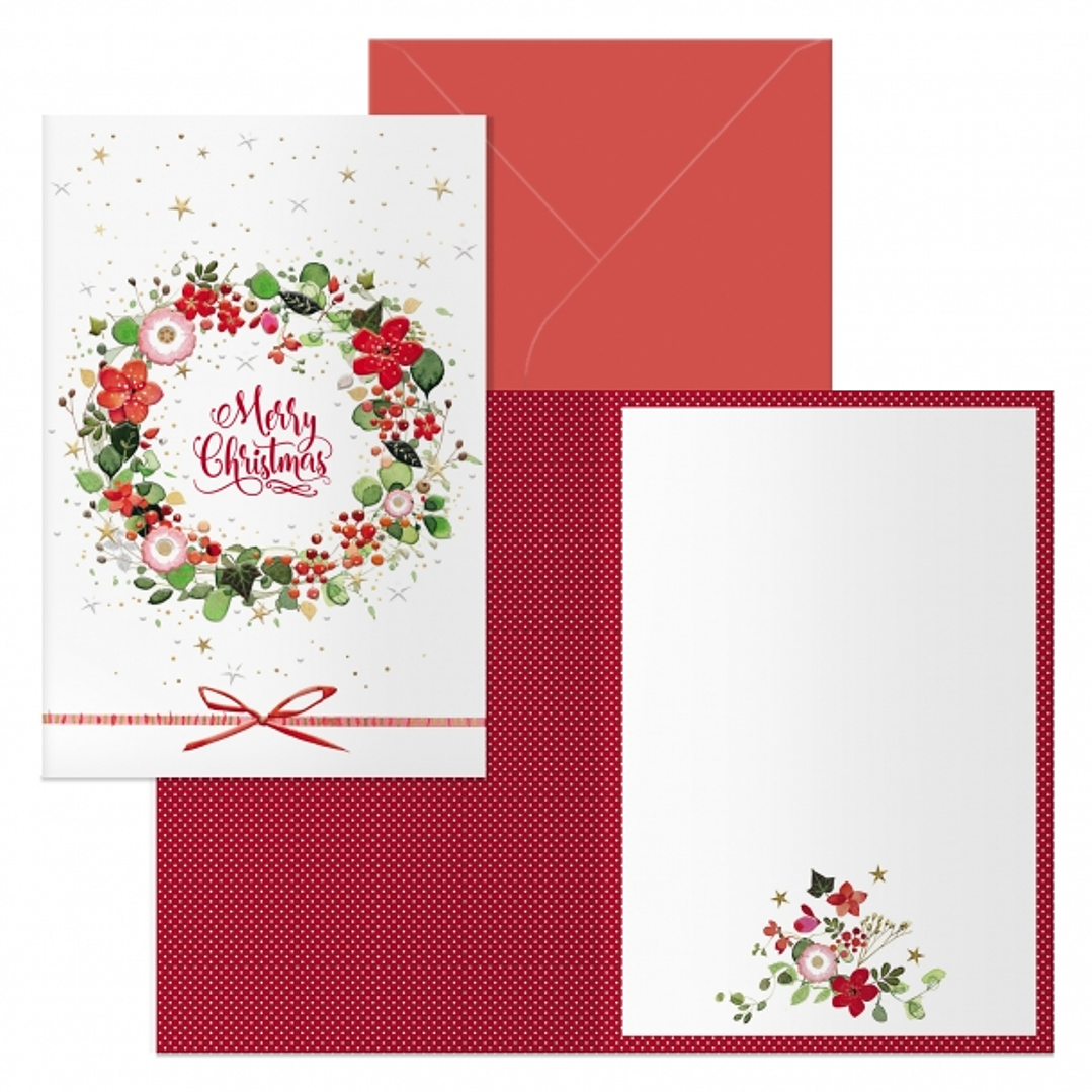 Dohe Deseos Pack de 6 Tarjetas de Felicitacion Navideña con Sobre - Tamaño Cerrada 11.5x17cm, Abierta 23x17cm - Papel Offset - Impresas a todo Color 1