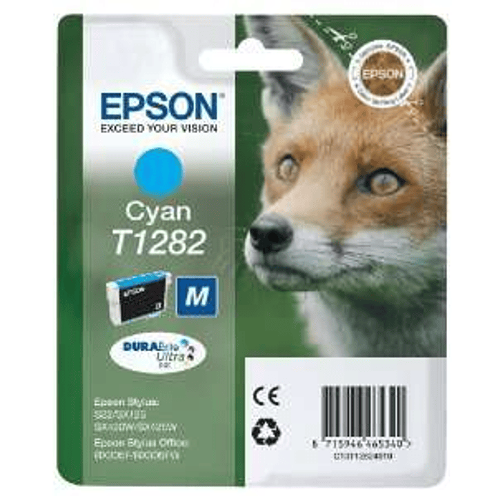 Epson T1282 Cyan Cartucho de Tinta Original - C13T12824012 1