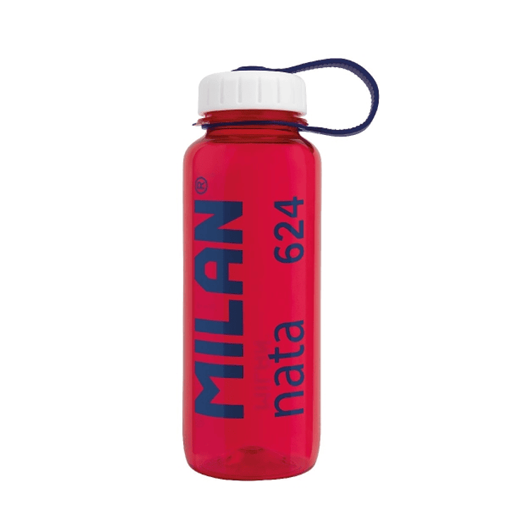 Milan Nata® 624 Botella de Tritan 0.65L - Muy Ligera - Dosificador Extraíble - Escala de Medida - Libre de BPA - Rosa Transparente/Blanco 1