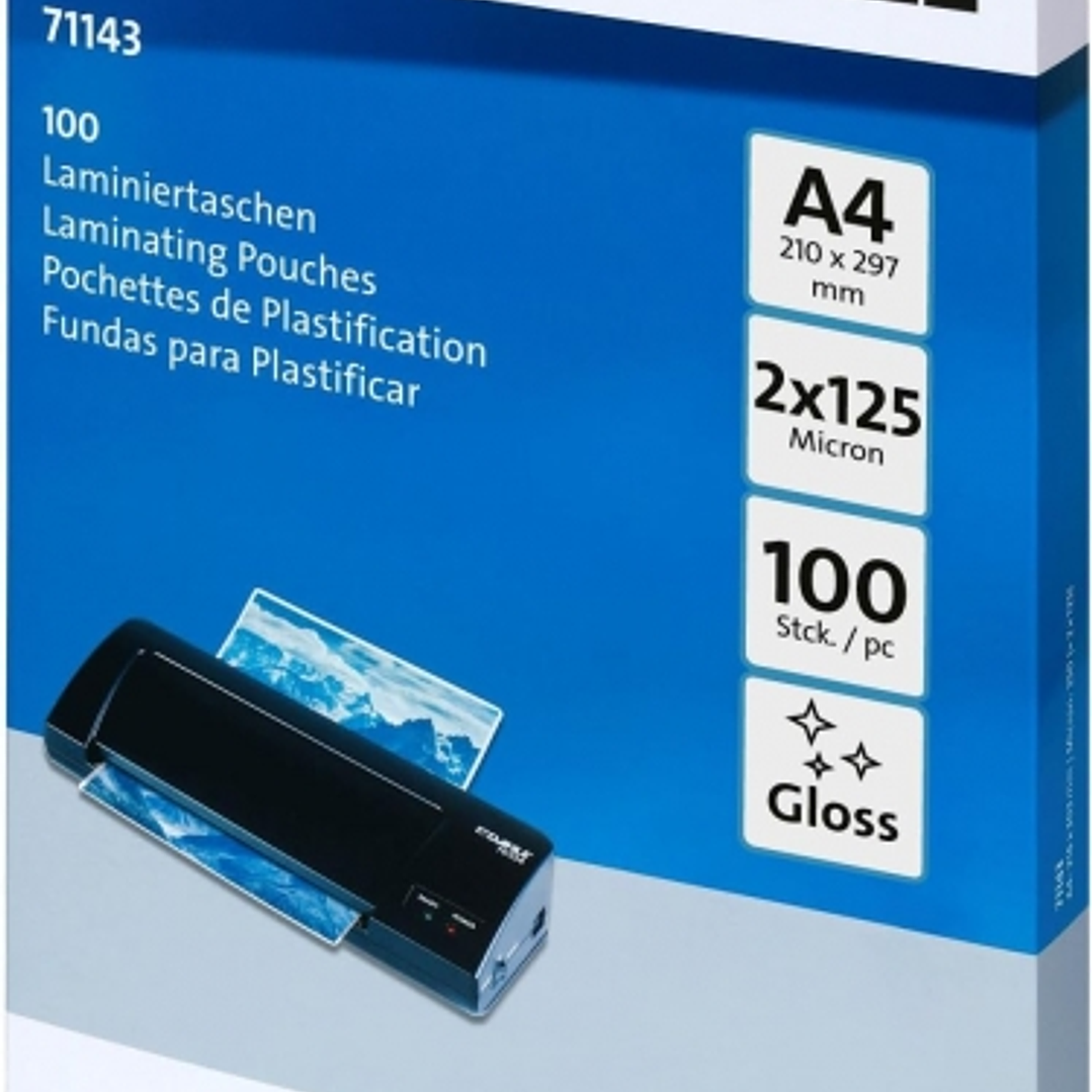 Dahle Pack de 100 Fundas para Plastificar Brillo A4 - 125 Micras - Alta Calidad - Transparente 1