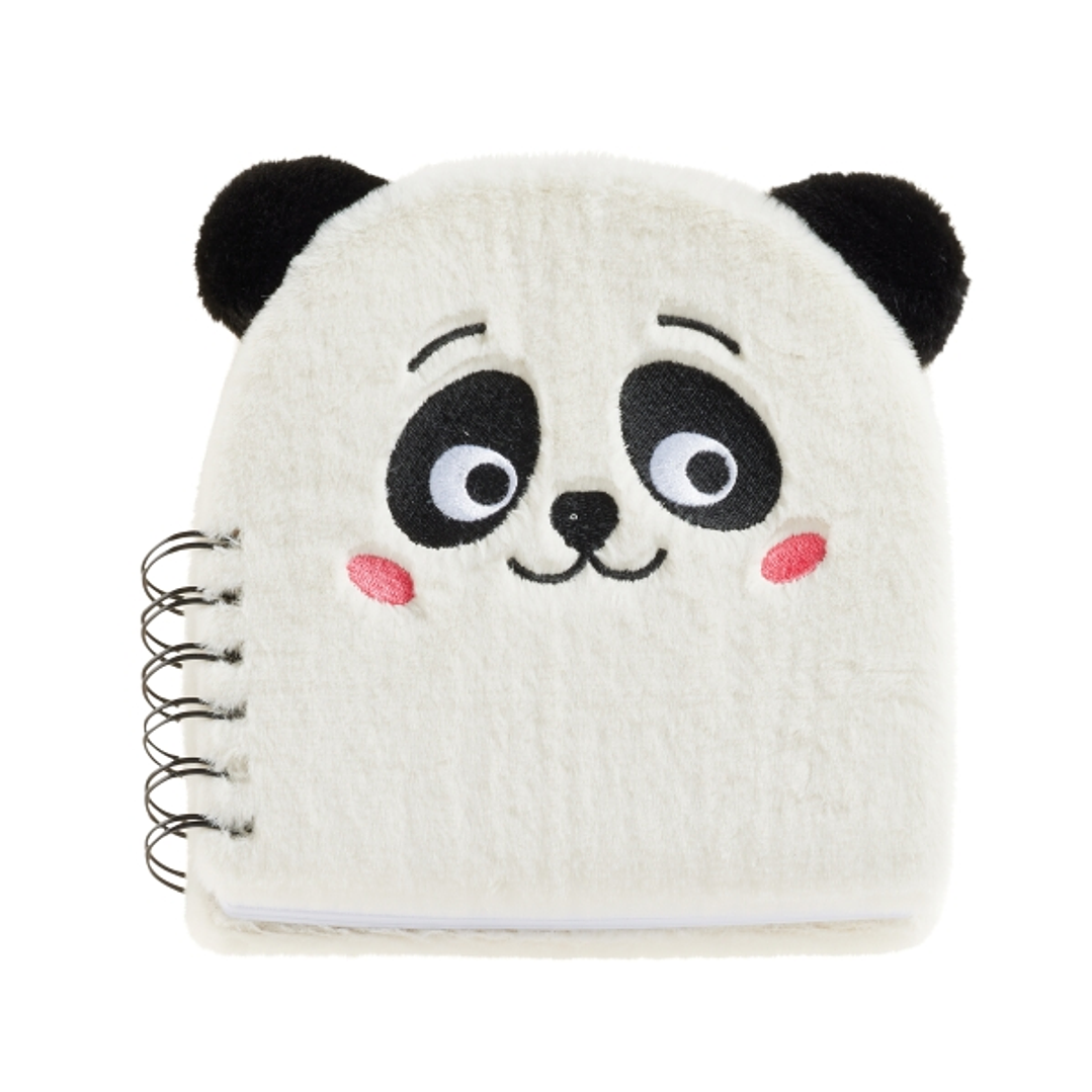 Miquel Rius Back2Fun Cuaderno Peluche Panda - 160 Hojas Lisas de Papel 80 g/m2 - Guardas Estampadas y Primera Pagina con Portadilla 1