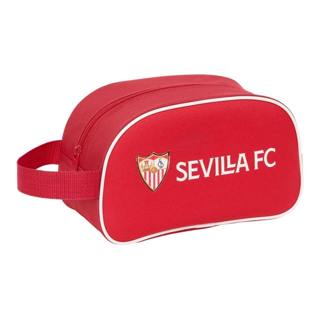 Safta Sevilla FC Neceser de 5L - Cremallera - Asa Lateral - Adapatable a Carro - 260x120x150mm - Color Rojo 1