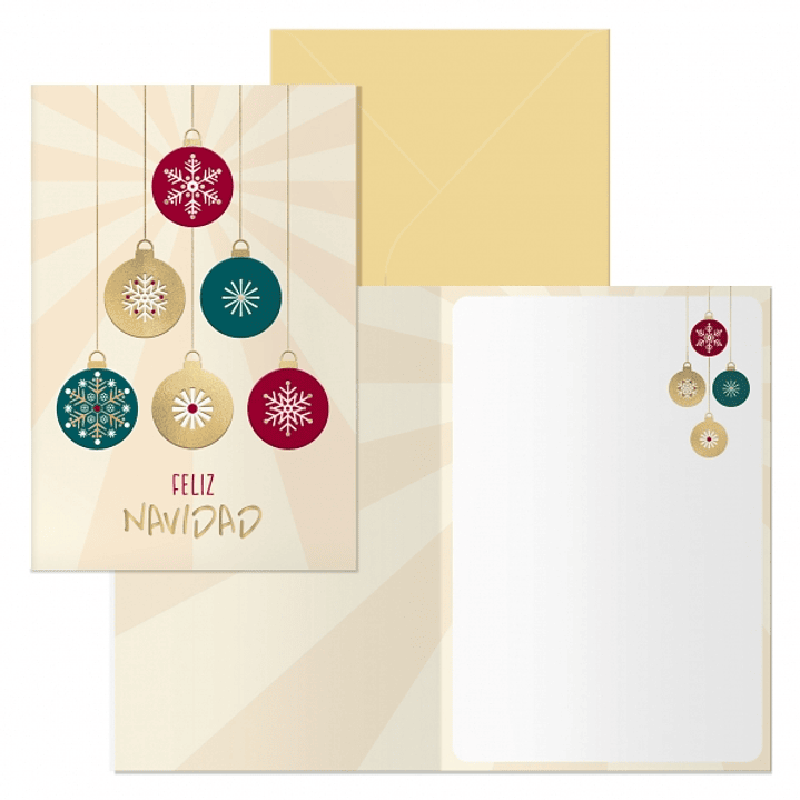 Dohe Balls Pack de 6 Tarjetas de Felicitacion Navideña con Sobre - Tamaño Cerrada 11.5x17cm, Abierta 23x17cm - Papel Offset - Impresas a todo Color 1
