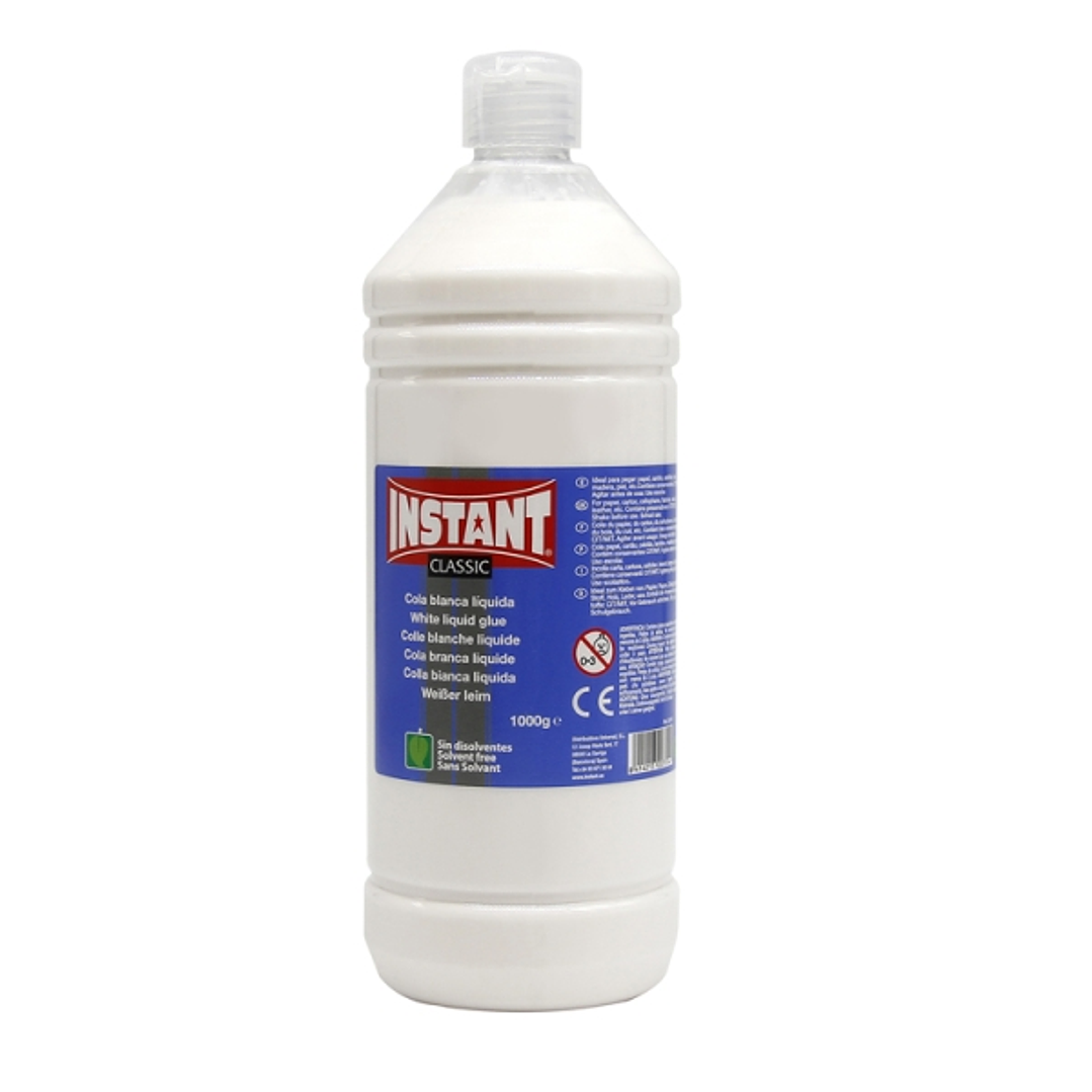 Instant Classic Cola Blanca 1000gr - Apto para Uso Infantil y/o Domestico - Sin Disolventes - Color Blanco 1