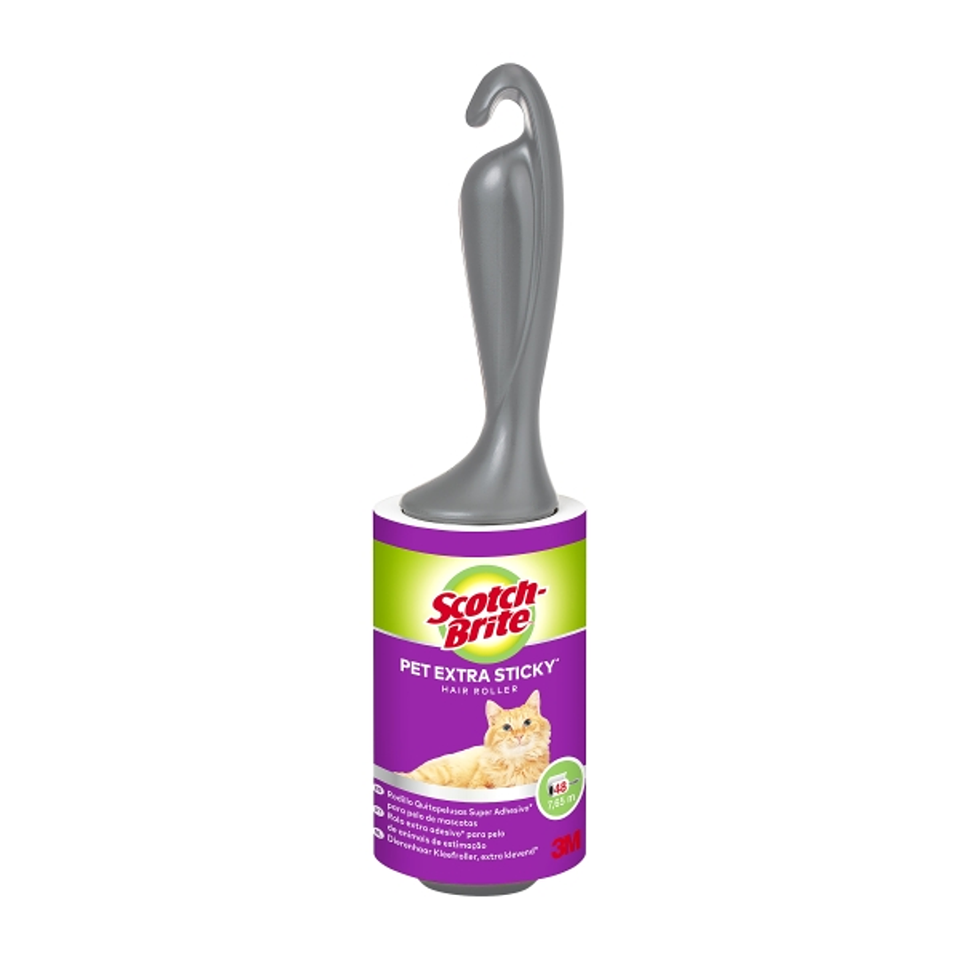 Scotch-Brite Pet Extra Sticky Rodillo Quitapelusas Adhesivo - 48 Hojas - Color Negro 1