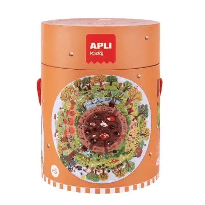 Apli Puzzle Circular de la Biosfera de 48 Piezas - Tamaño Ø50cm - Poster para Facilitar Montaje - Recomendado para Niños a partir de 5 Años 1