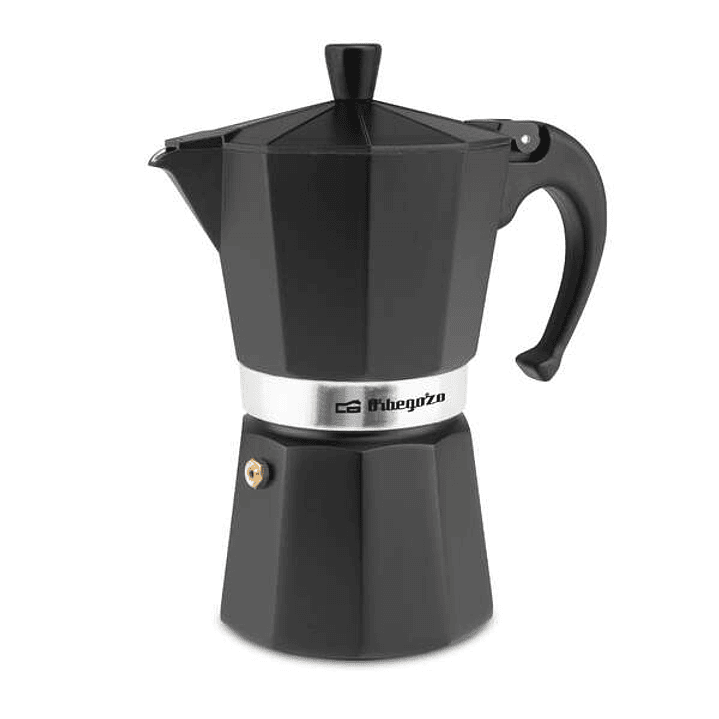 Orbegozo KFN 610 Cafetera de Aluminio Negra - Capacidad para Seis Tazas - Utilizable en Cocinas a Gas - Electricas y Vitroceramica - Asa Ergonomica -  1