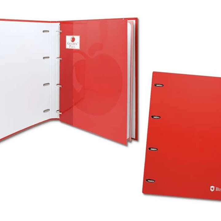 Bismark Carpeta de 4 Anillas con 80 Hojas Cuadricula 4x4 - Formato A4 - Fabricada en Carton - Color Rojo 1