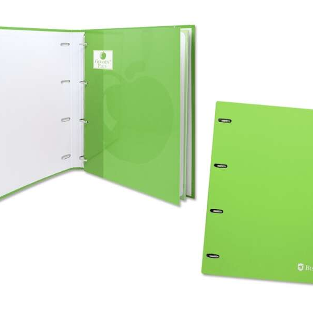 Bismark Carpeta de 4 Anillas con 80 Hojas Cuadricula 4x4 - Formato A4 - Fabricada en Carton - Color Verde 1