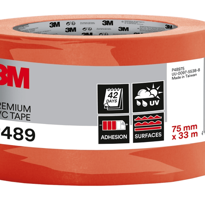 3M Cinta Adhesiva de PVC - 75mm x 33m - Alta Visibilidad - Color Naranja 1
