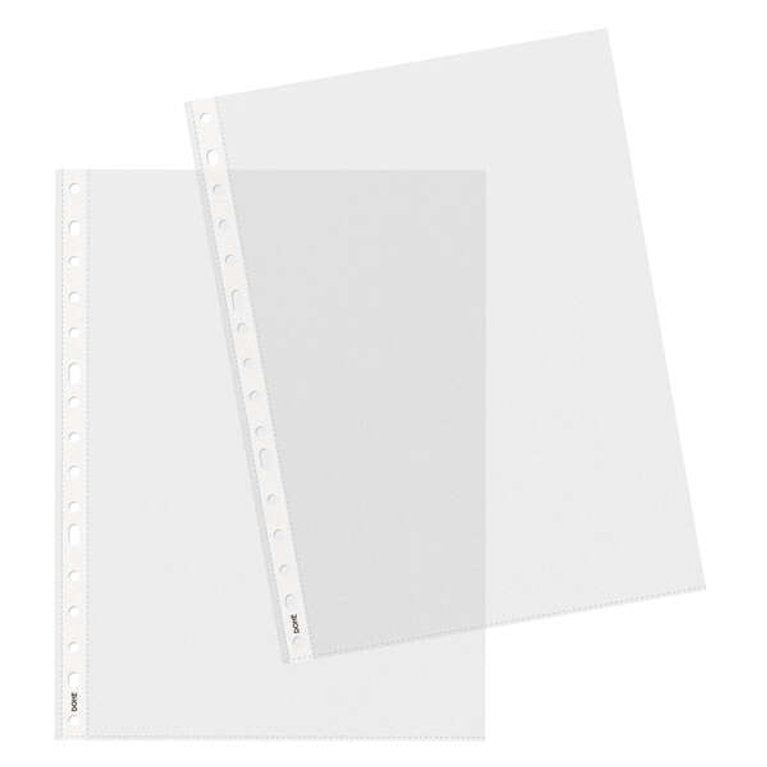 Dohe 100 Fundas Multitaladro de 16 Perforaciones - 100x100mm - Polipropileno Transparente Piel de Naranja y Cristal de Diversas Calidades 1