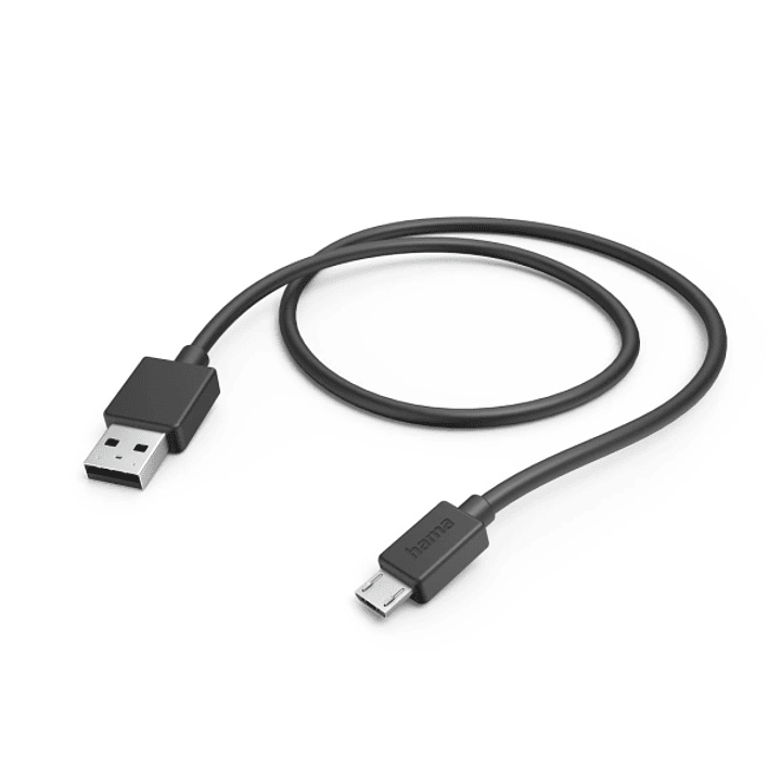 Hama Cable USB - USB-A Macho - Micro-USB Macho - Longitud 1m - Velocidad hasta 480Mbps - Niquelado - Color Negro 1