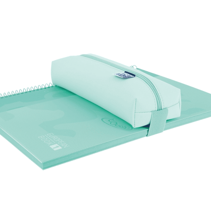 Oxford Live & Go Estuche Rectangular Mediano - Material Acolchado - Goma Elastica para unirlo al Cuaderno - Color Azul 1