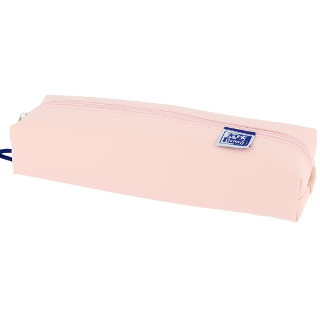 Oxford Live & Go Estuche Rectangular Mediano - Material Acolchado - Goma Elastica para unirlo al Cuaderno - Color Rosa 1