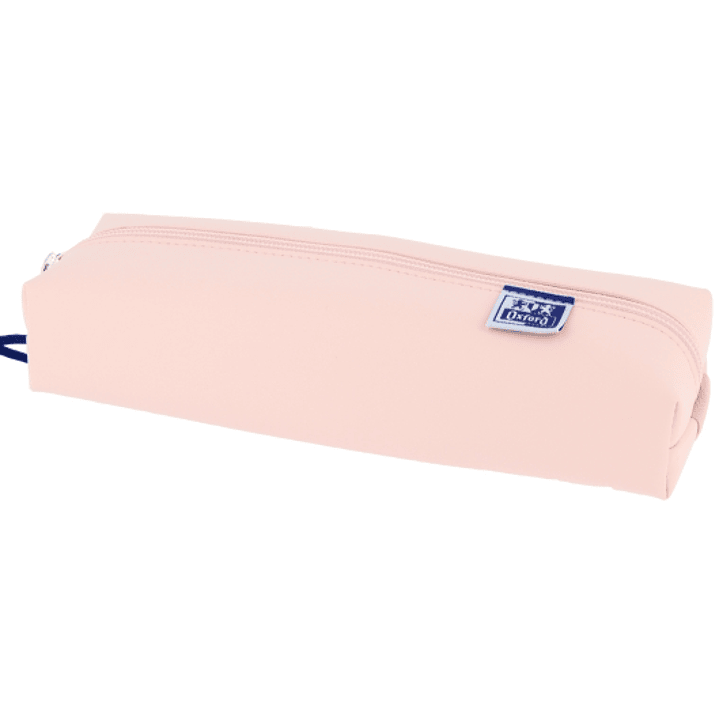 Oxford Live & Go Estuche Rectangular Mediano - Material Acolchado - Goma Elastica para unirlo al Cuaderno - Color Rosa 1