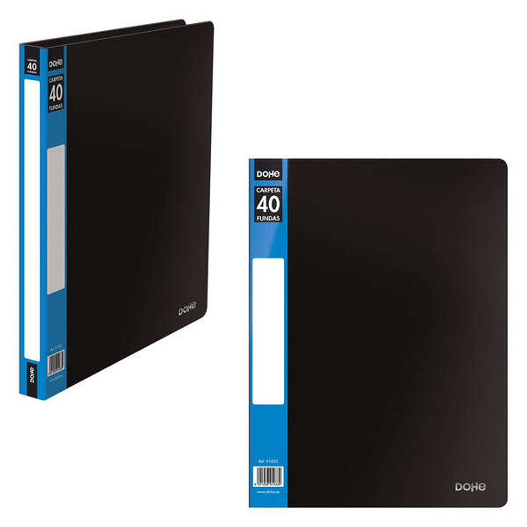 Dohe Carpetas con Fundas Din A4 - Tapa de Polipropileno Opaco - Bolsillo en Lomo - Fundas Transparentes Soldadas - Bolsa Individual 1