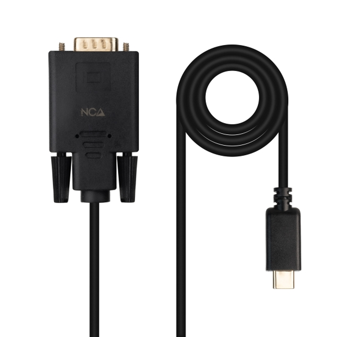 Nanocable Cable Conversor USB-C a VGA - USB-C/M-Hdb15/M - 1.8m - Color Negro 1