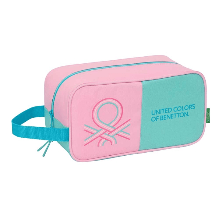 Safta Benetton Dolce Zapatillero - Asa Lateral - 6L - Resistente - Facil de Transportar - 290x140x150mm - Color Rosa Pastel 1