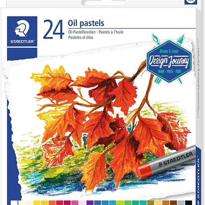 Staedtler Pasteles al Oleo 2420 Pack de 24 Ceras Blandas - Resistencia a la Rotura - Extremadamente Brillantes - Colores Surtidos 1
