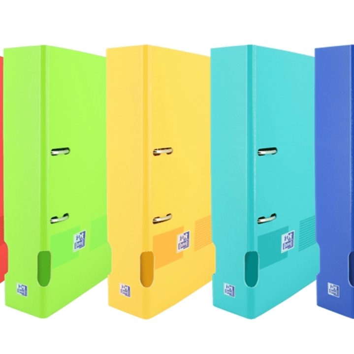 Oxford Live & Go A4+ Archivador de Tapa de Plastico Polyfoam - Tapa Resistente - Palanca de Lomo de 70mm - Colores Surtidos 1