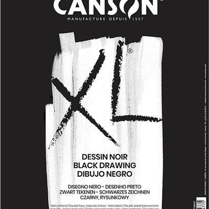 Canson XL Black Bloc de 40 Hojas A4 150g - Grano Fino - Espiral Microperforado - Color Negro 1
