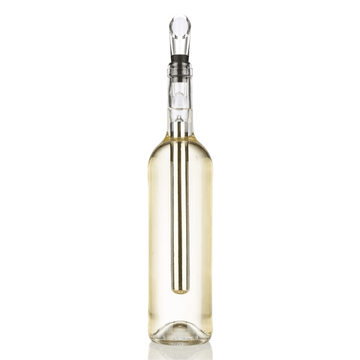 Innovagoods Enfriador de Vino con Aireador - Doble Funcion - Acero Inoxidable y ABS - Compacto y Portatil - 2.5x12x1.5cm - Color Blanco 1