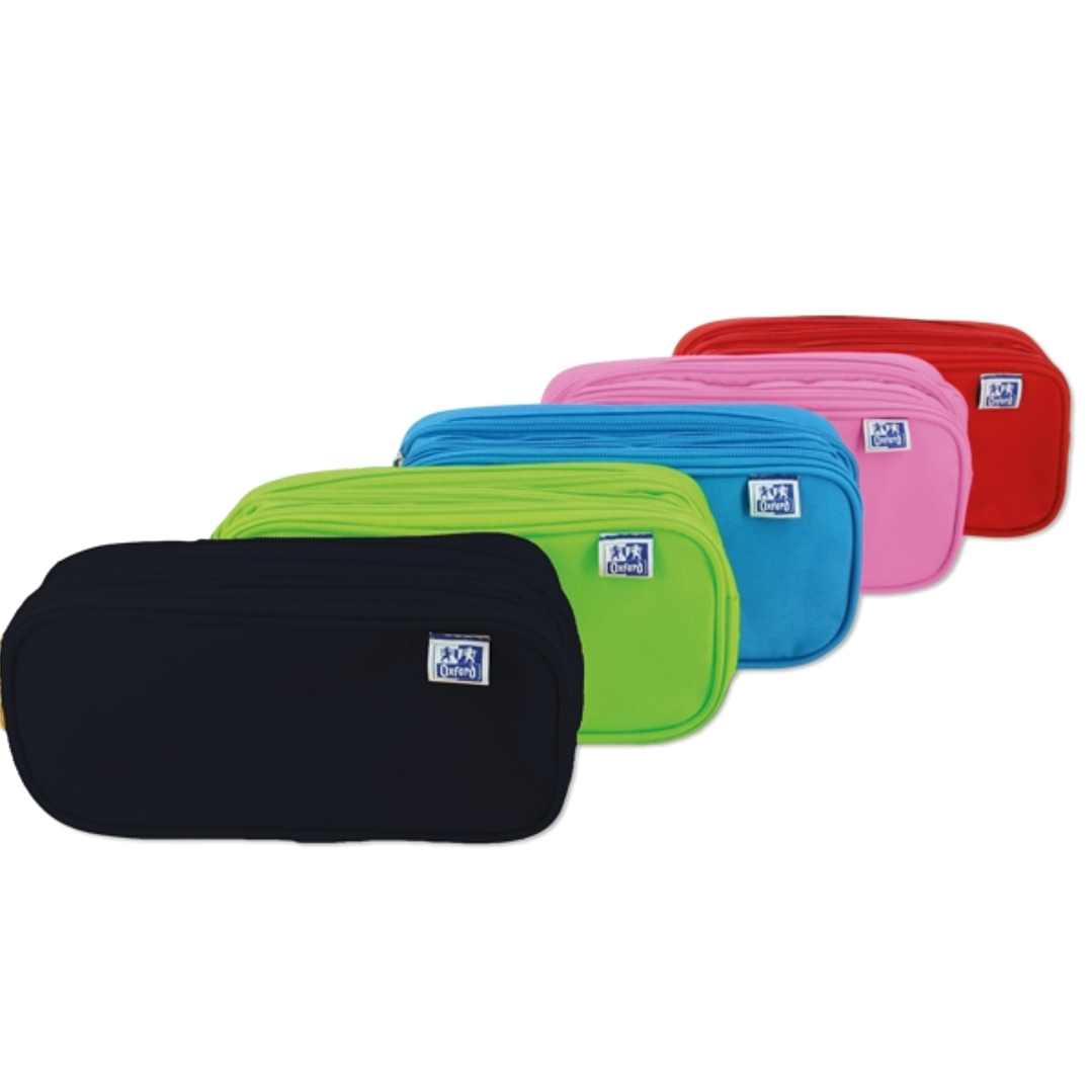 Oxford Kangoo Kids Estuche Triple - 3 Cremalleras - Poliester Resistente - Tamaño Compacto de 22.5x11x7cm - Colores Surtidos 1