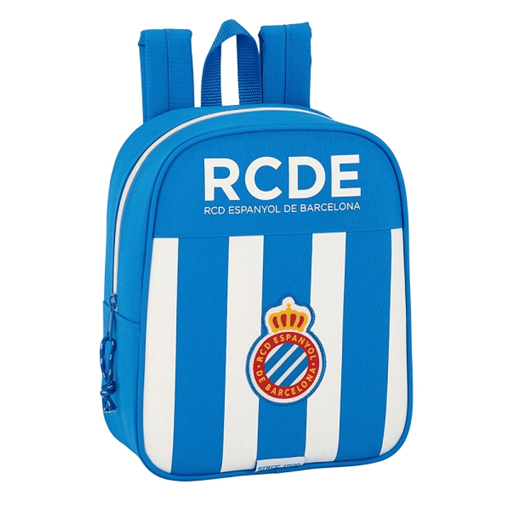 Safta RCD Espanyol Mochila Guarderia - Adaptable a Carro - Tarjeta de Identificacion - Asa de Mano - 6L - 220x100x270mm - Color Azul y Blanco 1