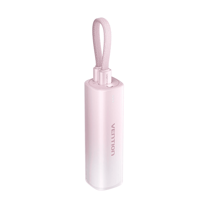 Vention PowerBank 5000mAh - USB-C, Lightning - Carga Rapida 20W - Color Rosa 1