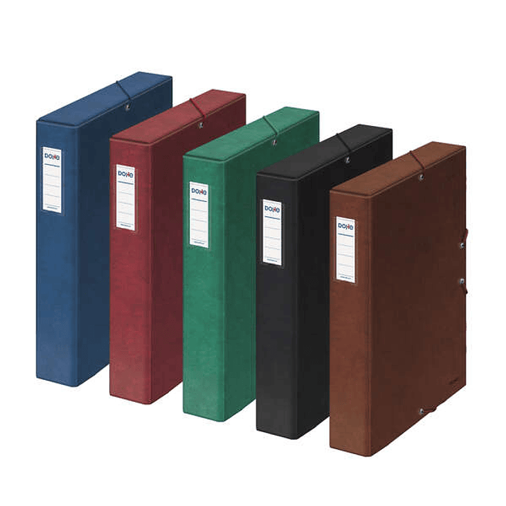 Dohe Caja de Proyectos Lomo 5cm - Tarjetero en Lomo - Medidas 245x350x50mm - Cierre con Gomas Elasticas - Carton Forrado con Papel Impreso y Plastific 1