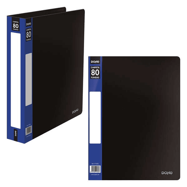 Dohe Carpetas con Fundas Din A4 - Tapa de Polipropileno Opaco - Bolsillo en Lomo - Fundas Transparentes Soldadas - Bolsa Individual 1