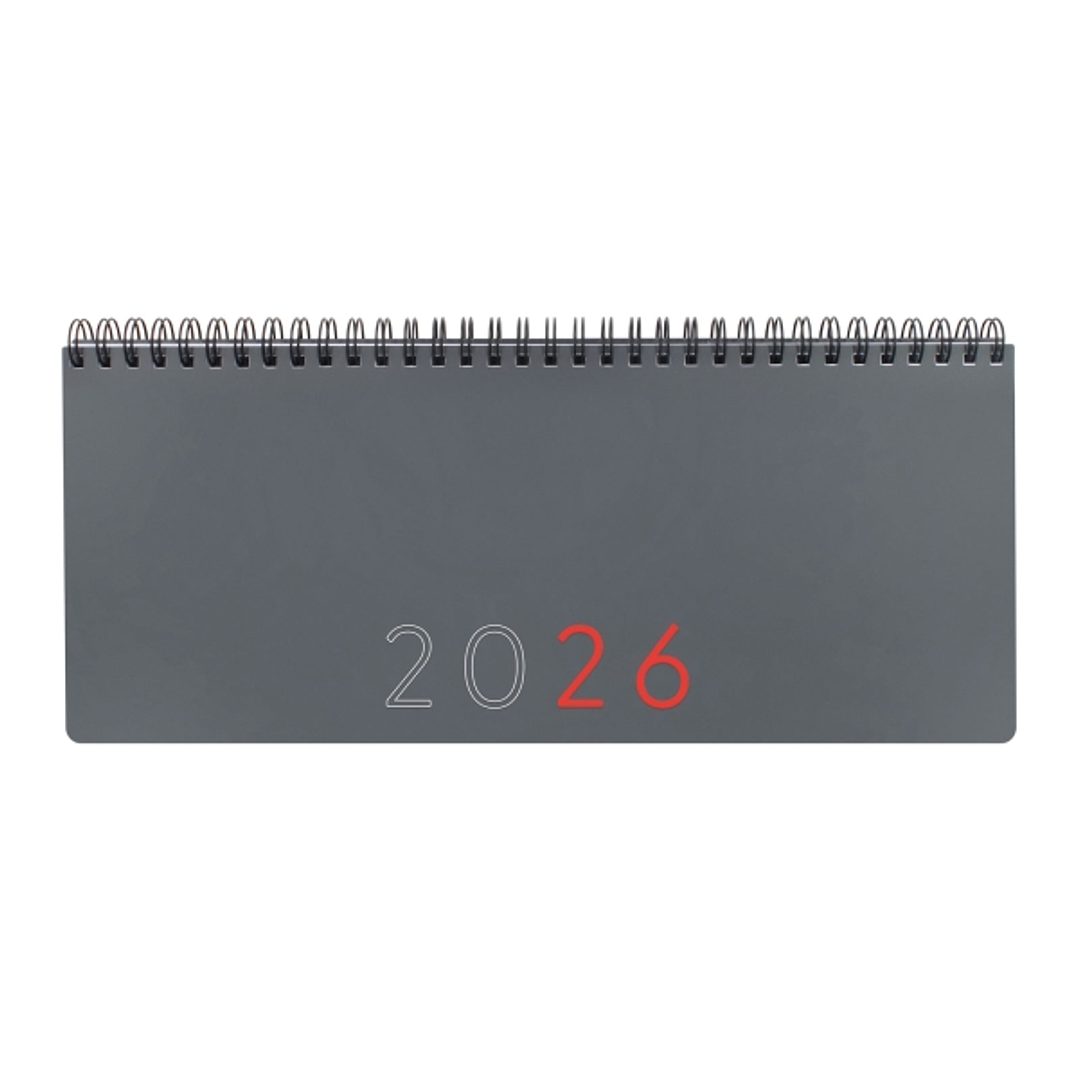 Finocam Agenda Planificador - Anual 2026 - Espacio para Escribir - 290x8x120mm - Semana Vista en Vertical - Color Gris 1