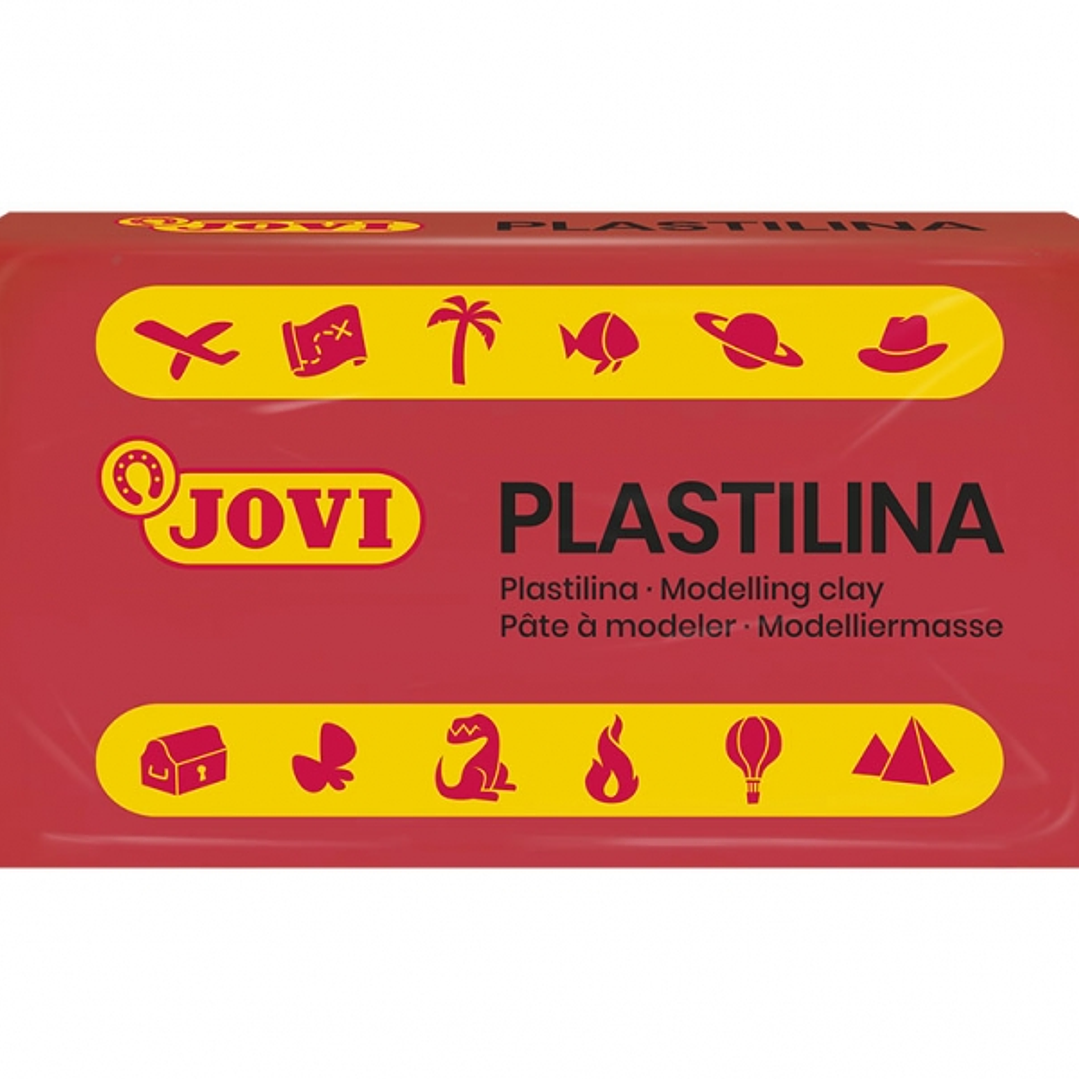 Jovi Caja de 30 Pastillas de Plastilina 50gr - Pasta de Modelar Vegetal - Mezclables - No Endurece - sin Gluten - Inocua y No Toxica - Color Rojo 1