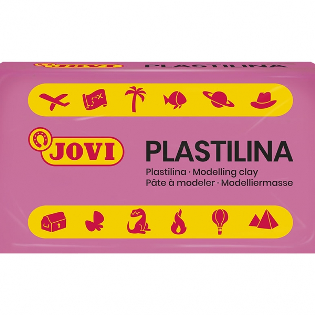 Jovi Caja de 30 Pastillas de Plastilina 50gr - Pasta Vegetal - No Endurece - sin Gluten - Inocua - Facil de Moldear - Ideal para Volumen - Color Rosa 1