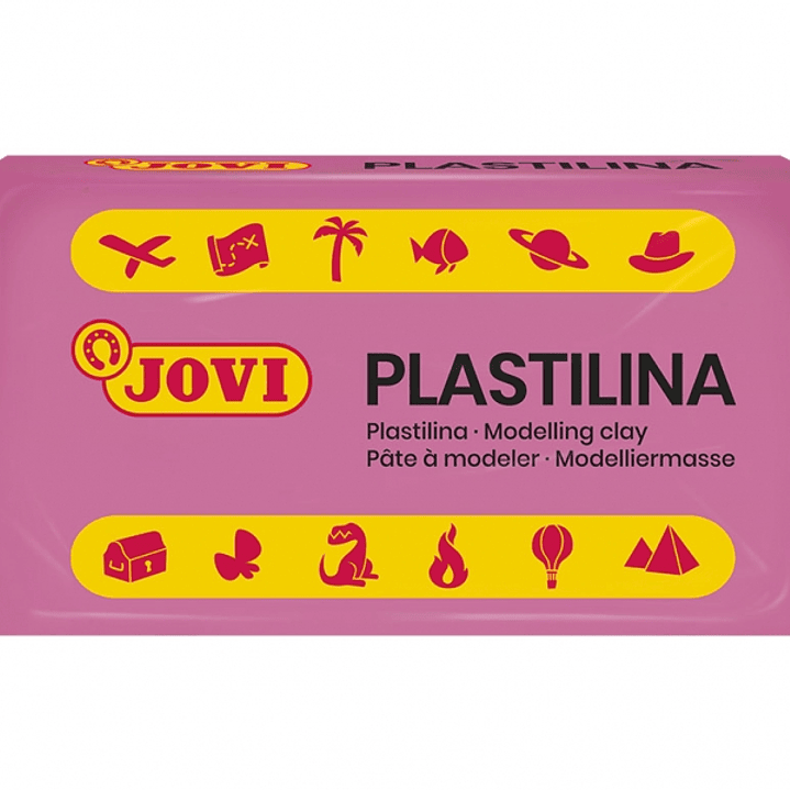 Jovi Caja de 30 Pastillas de Plastilina 50gr - Pasta Vegetal - No Endurece - sin Gluten - Inocua - Facil de Moldear - Ideal para Volumen - Color Rosa 1