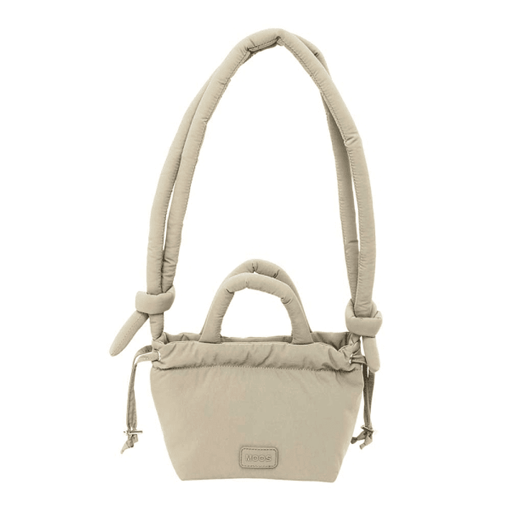Safta Moos Capsula Bolso Compacto - Cierre de Iman - Cremallera - Cierre con Cordones - Asas Acolchadas - 2.56L - 160x100x160mm - Color Beige 1