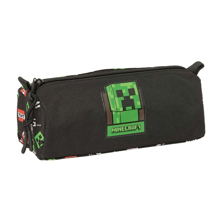 Safta Minecraft Portatodo - Cremallera - 1.20L - 210x70x80mm - Color Negro 1