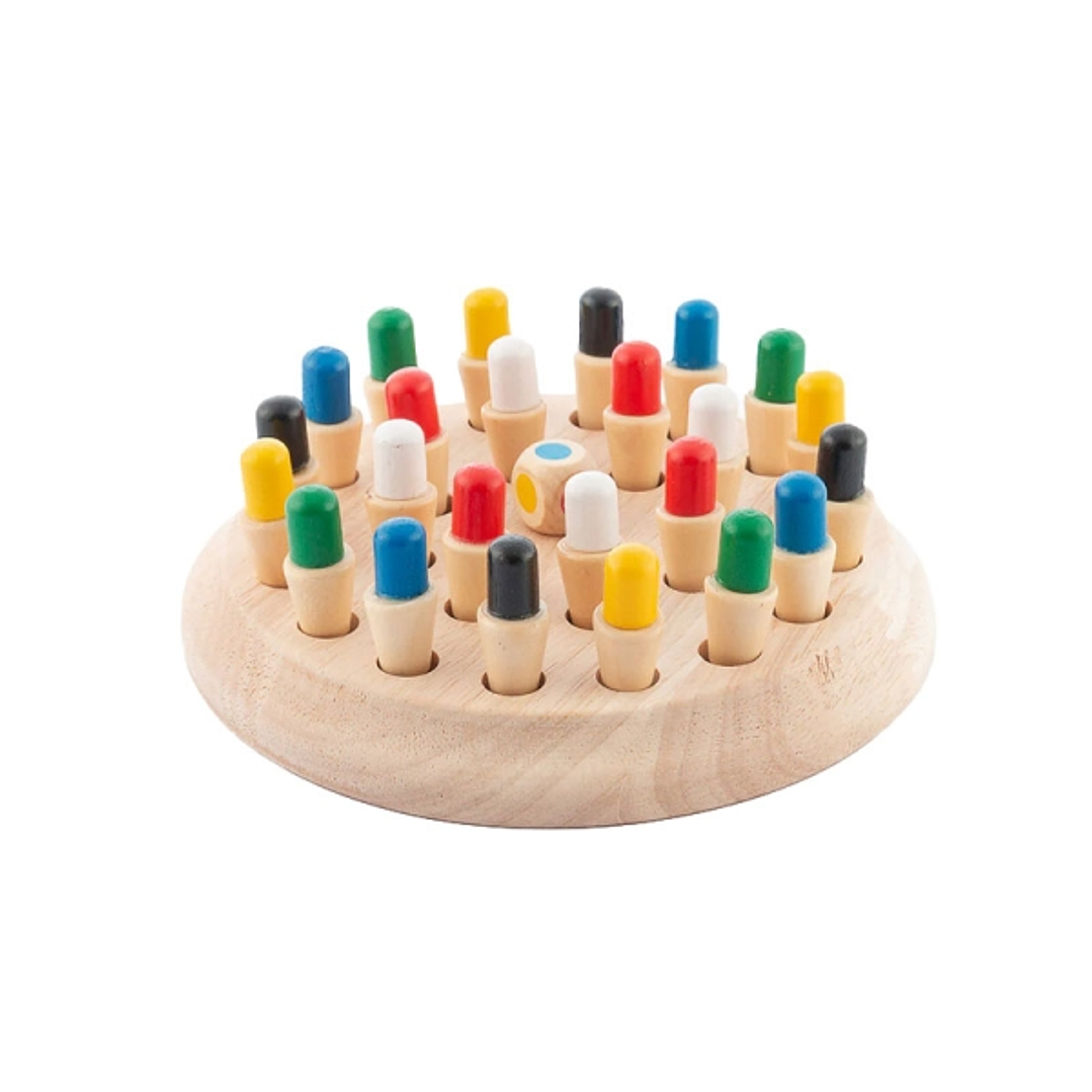 Innovagoods Taeda Ajedrez de Memoria - Madera - 26 Piezas - 17x6cm - Multicolor 1