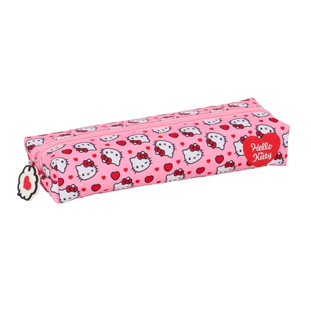 Safta Hello Kitty Portatodo - Cremallera - Goma Elastica - 0.53L - 220x70x40mm - Color Rosa 1