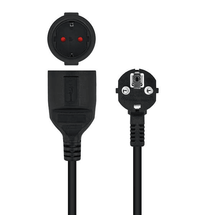 Nanocable Cable de Alimentacion Alargador CEE7 Acodado Macho a CEE7 Hembra 5m 1